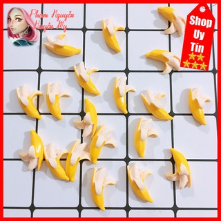 Charm chuối lột vỏ - nguyên liệu trang trí slime
