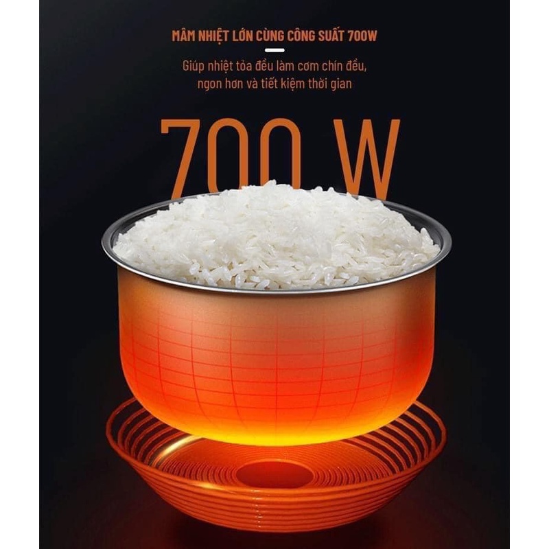 [Bảo hành 12 tháng] Nồi cơm điện NAGAKAWA 1.8L NAG0118 Công suất 700W