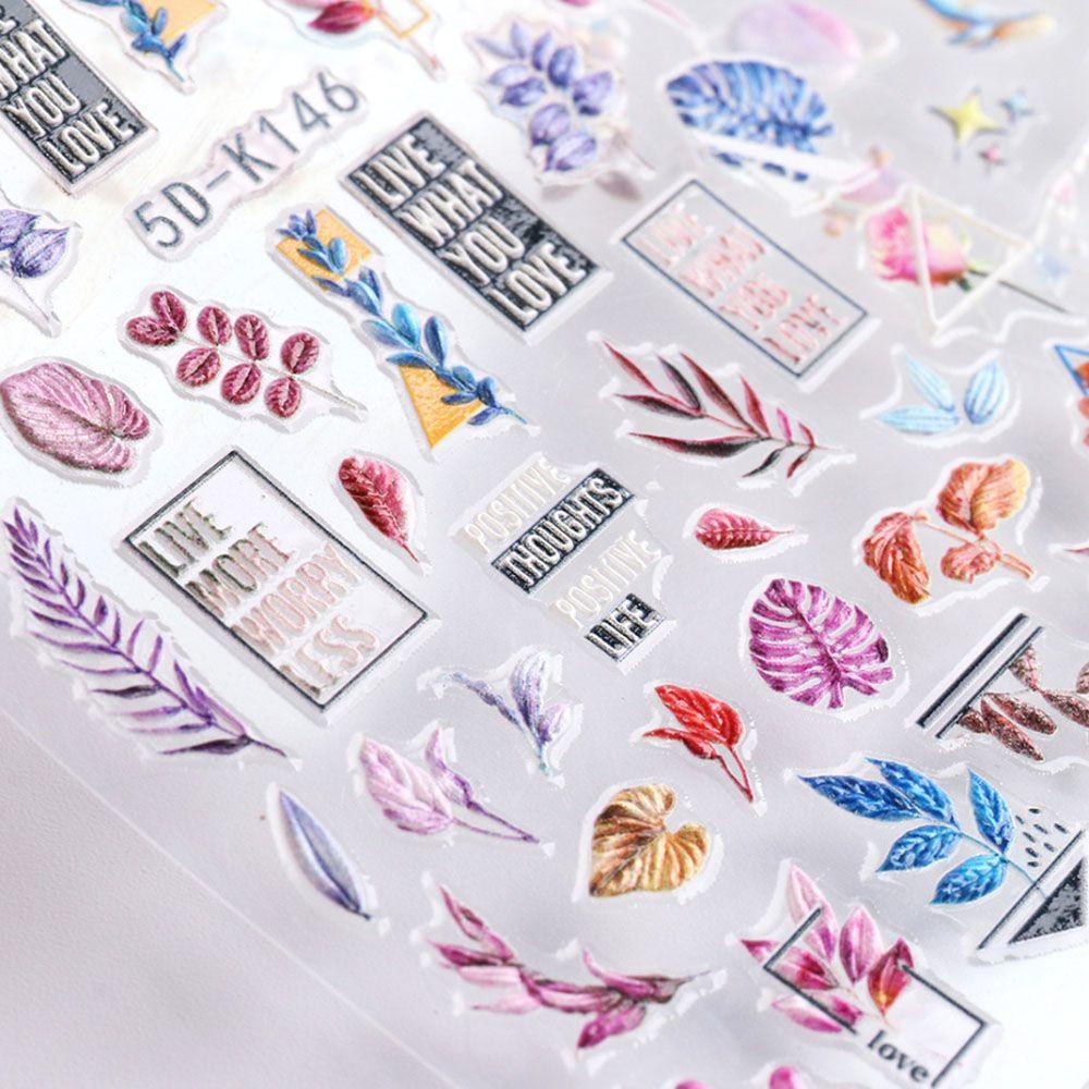 [Hàng mới về] Miếng dán móng dập nổi 5D nhiều màu sắc thời trang Pháp