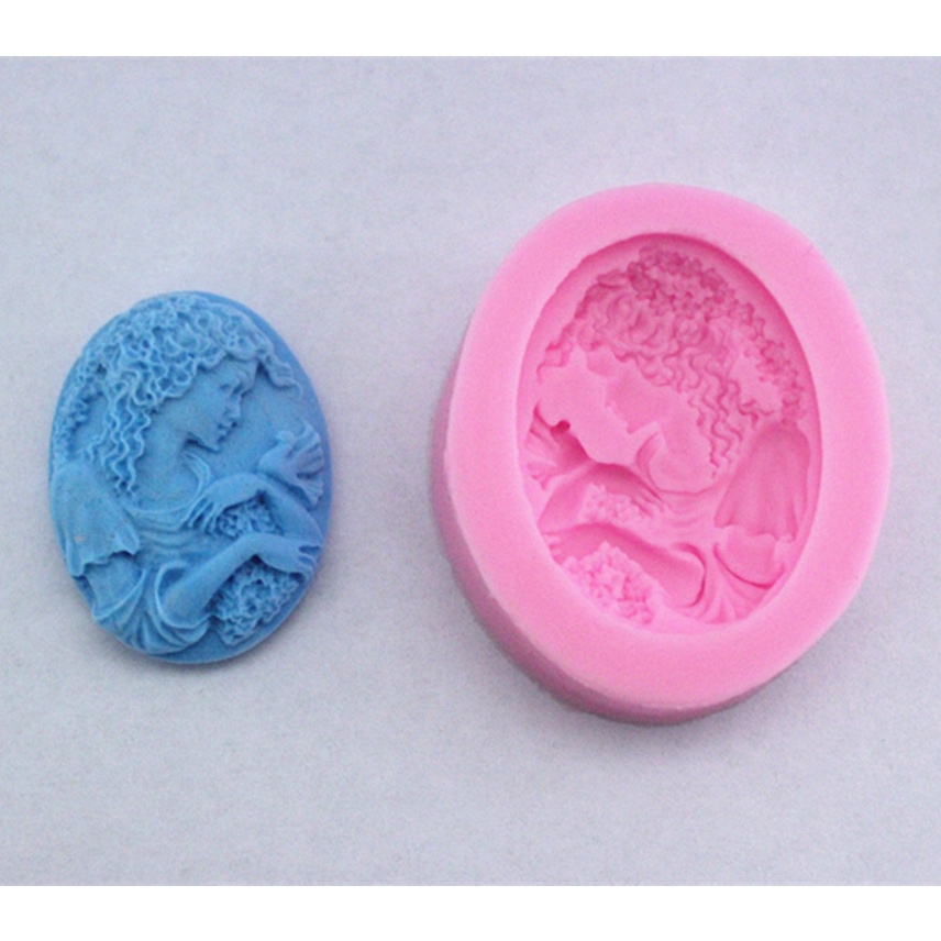 Beautiful Girl Cameo Silicone Soap Sugarcraft Chocolate Fondant Cake Mold