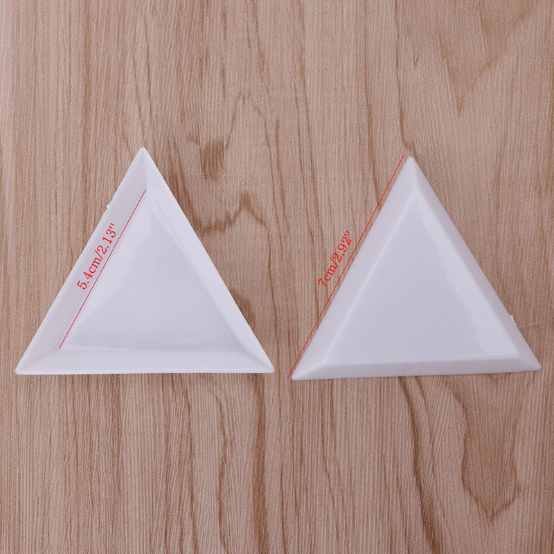 [Hàng mới về] Set 10 khay nhựa hình tam giác đựng đá pha lê trang trí móng tay nghệ thuật