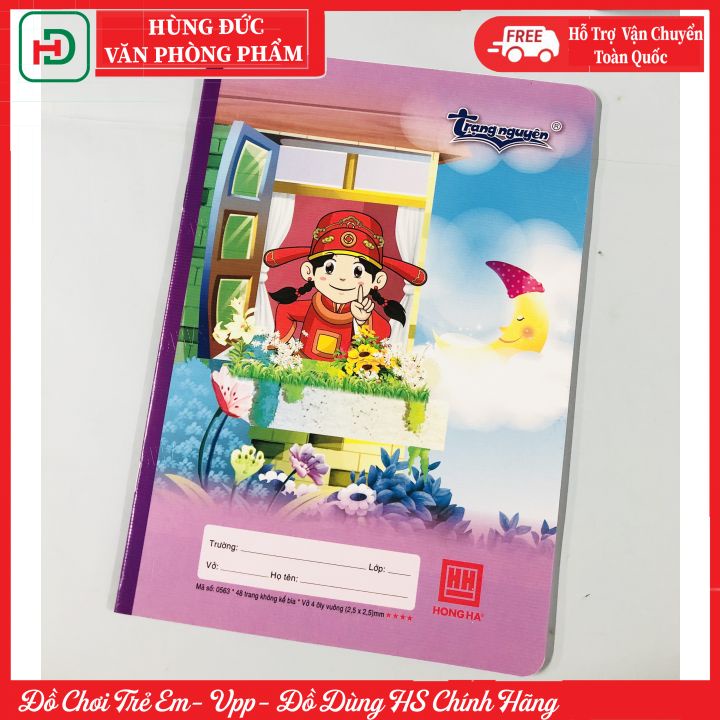 Vở 04 oly Trạng Nguyên Hồng Hà 0565 80 trang 0563 48 trang, giấy viết không bụi, không thấm mực