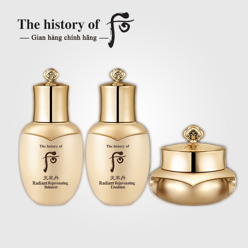 Bộ Dưỡng Tái Sinh Whoo Cheongidan Radiant 5pcs - Bộ Whoo Radiant; Kem whoo, Tinh chất Whoo, Nước hoa hồng và sữa dưỡng w