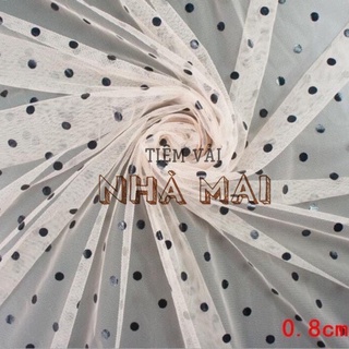 1m vải lưới in chấm bi màu da