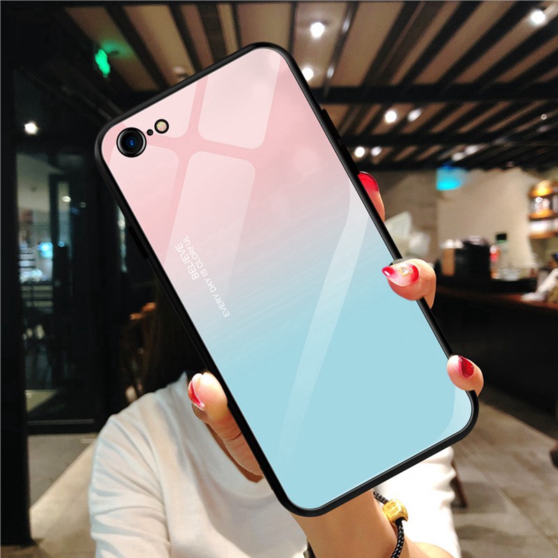 Ốp điện thoại kính cường lực cho iPhone 6 6s 7 8 Plus X XS MAS XR