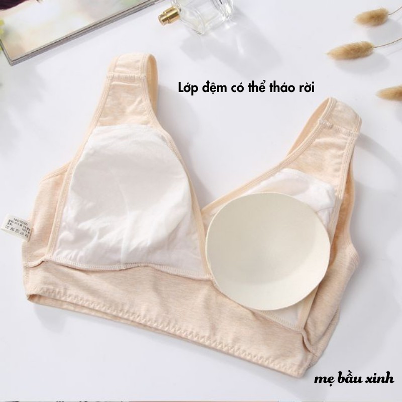 Áo lót bầu và sau sinh cho con bú cotton cao cấp kèm đệm ngực -Thương hiệu Enjoy Preg