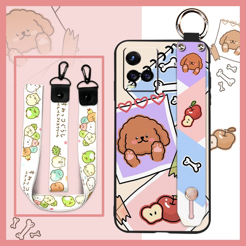 Ốp Điện Thoại Mềm Họa Tiết Hoa Chống Thấm Nước Có Dây Đeo Cho VIVO Y21 2021/Y21S/Y33S 4G/Y32/Y21T/Y33T
 4G/Y32China/Y21t