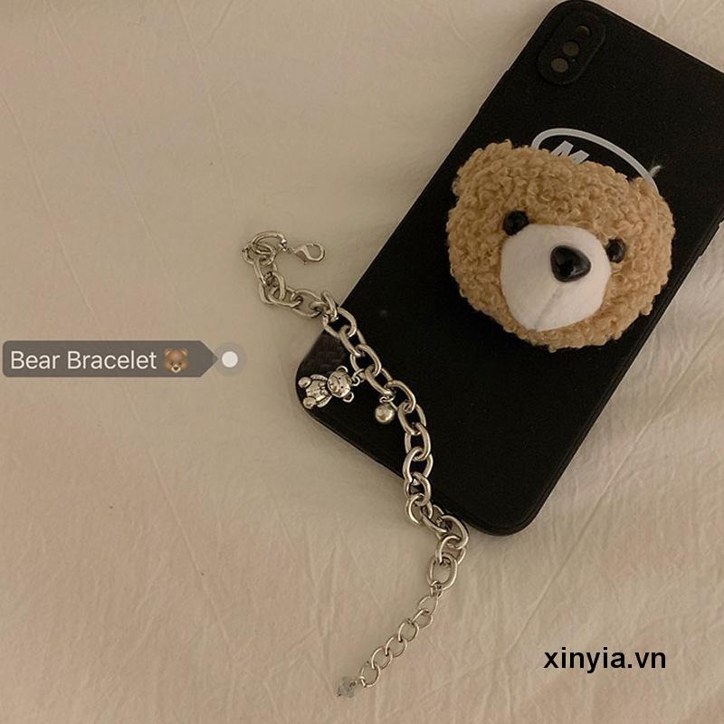 Vòng Đeo Tay Bằng Hợp Kim Kim Loại Hình Gấu Xấu Tối Giản Nhật Bản Và Hàn Quốc INS cold wind Cho Nữ