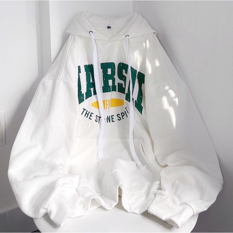 Áo hoodie nỉ bông HARSII màu trắng ảnh thật unisex  ❤️ Áo Khoác Hoodie form rộng
