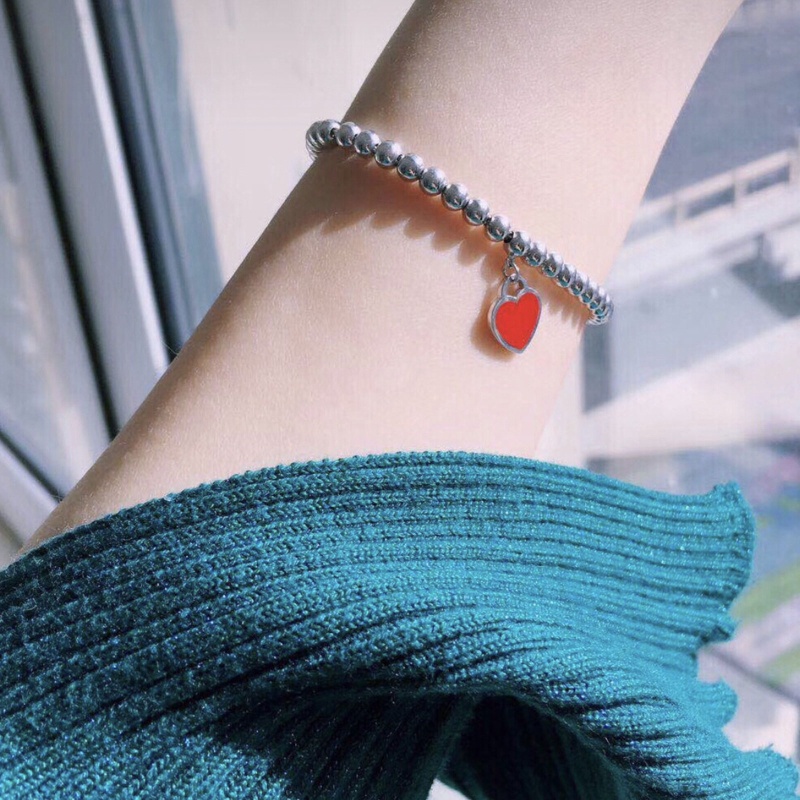 Vòng Tay Chuỗi Hạt Hình Trái Tim Có Thể Điều Chỉnh Thời Trang Cho Nữ