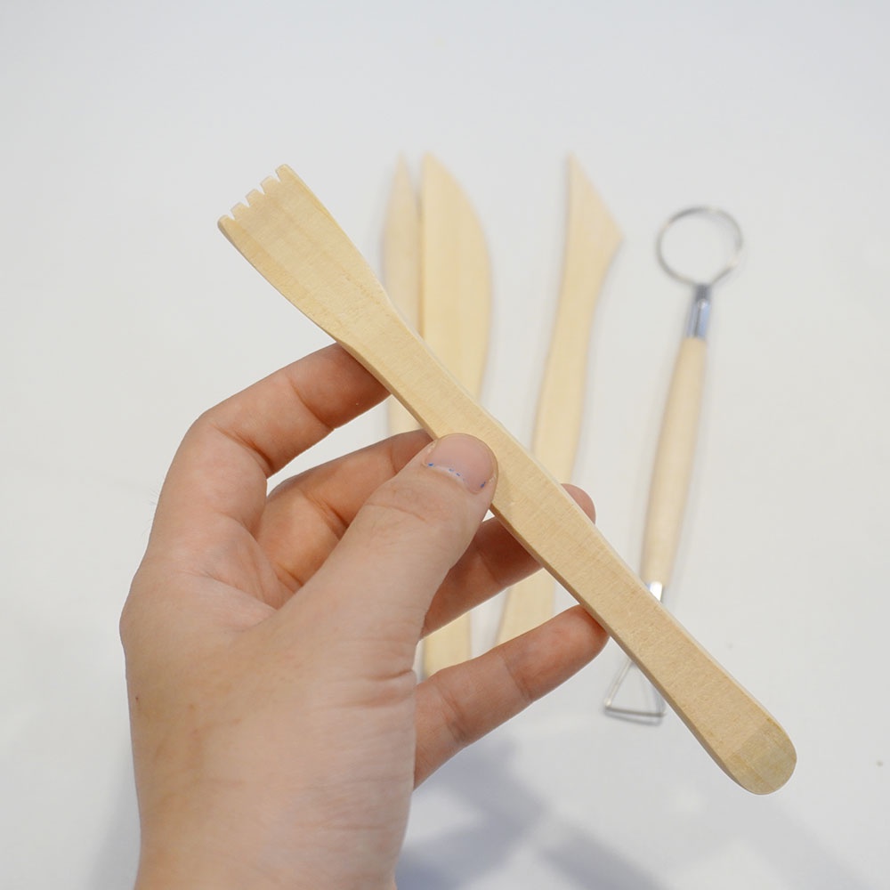 Dụng cụ tạo hình đất sét bằng gỗ 5 món