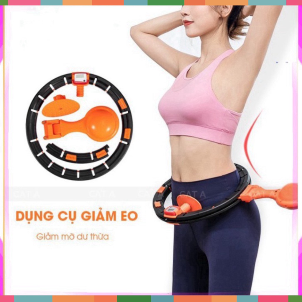 Vòng lắc eo giảm mỡ tự động nhập khẩu - Chính hãng HuLa Hoop chỉnh cân nặng vòng eo - Đồng hồ điện tử tự động đếm số