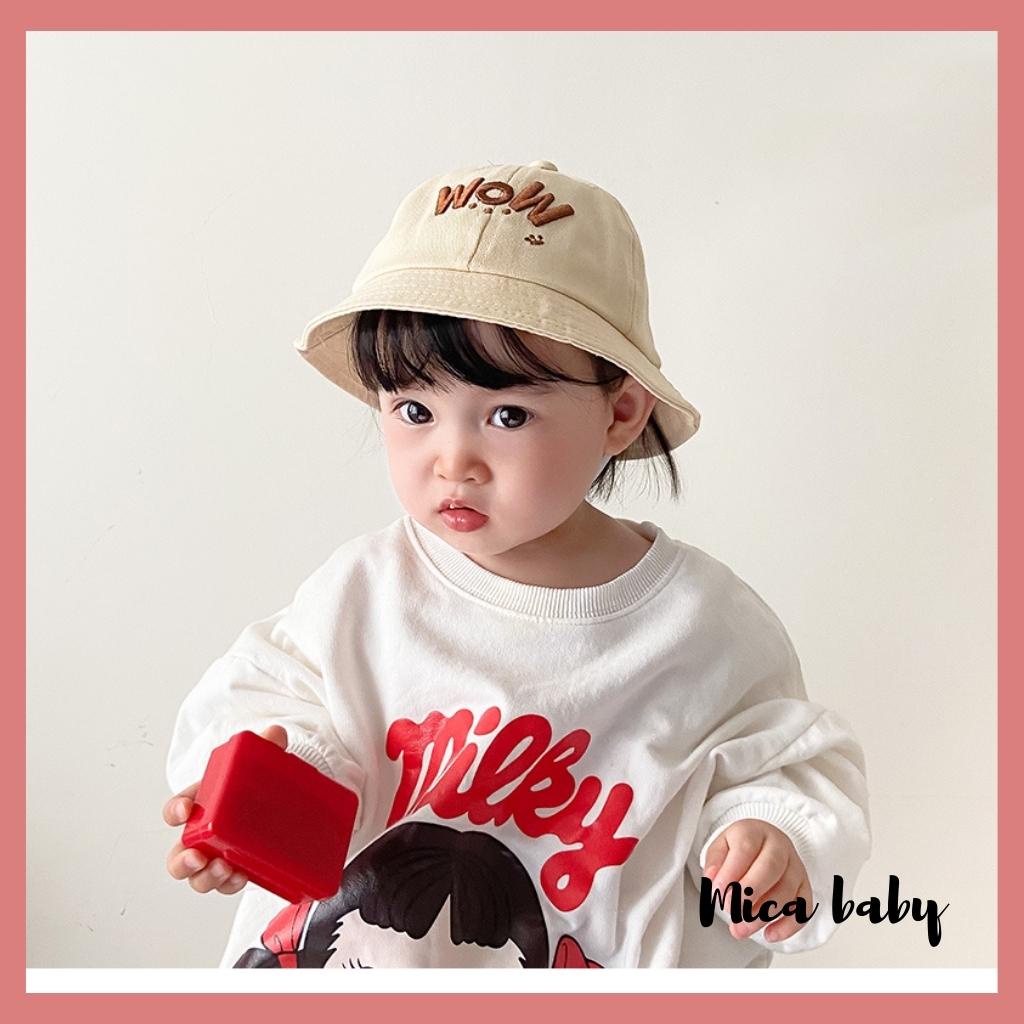 Mũ bucket tai bèo họa tiết chữ dễ thương cho bé MH134 Mica Baby