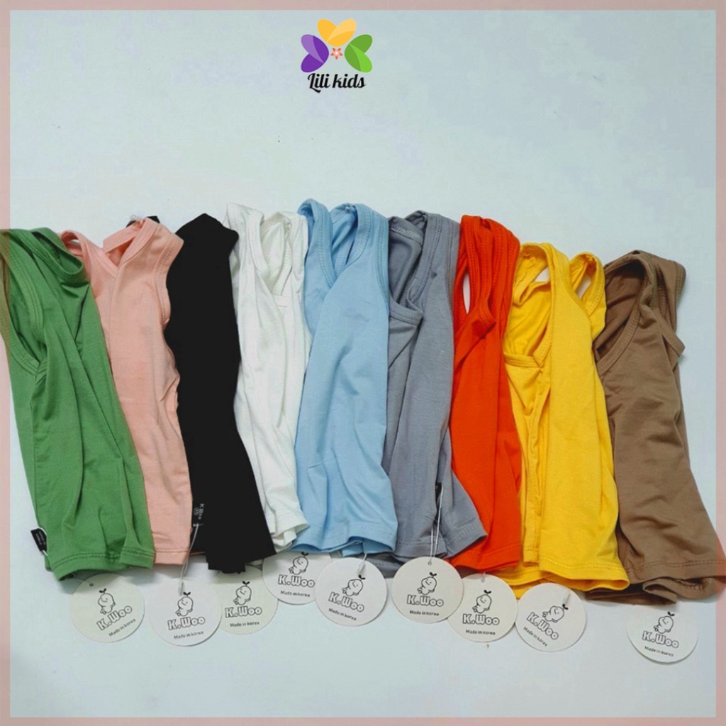 Áo ba lỗ cho bé trai và bé gái LILIKIDS áo thun chất thun lạnh trơn thoáng mát ABL02