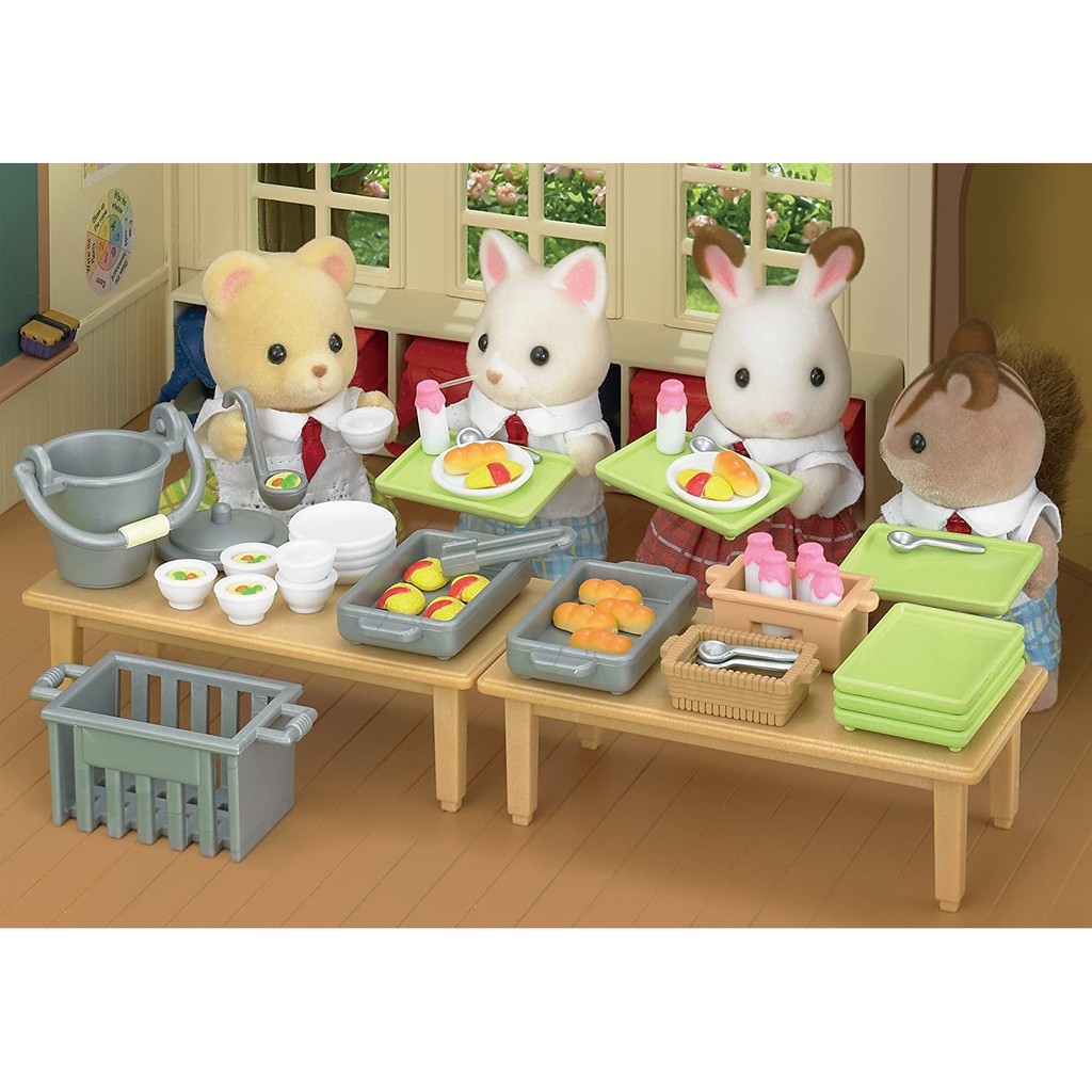 Đồ Chơi Sylvanian Families Calico Critters Bữa Trưa Ở Trường Học School Lunch Set