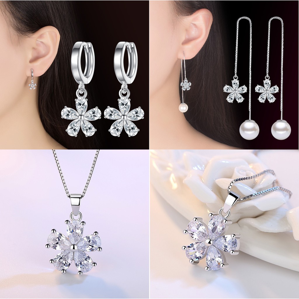 Bộ Trang Sức Tự Chọn 3 Món: Dây Chuyền, Lắc tay và Bông Tai Phong Cách Hàn Quốc BTS124