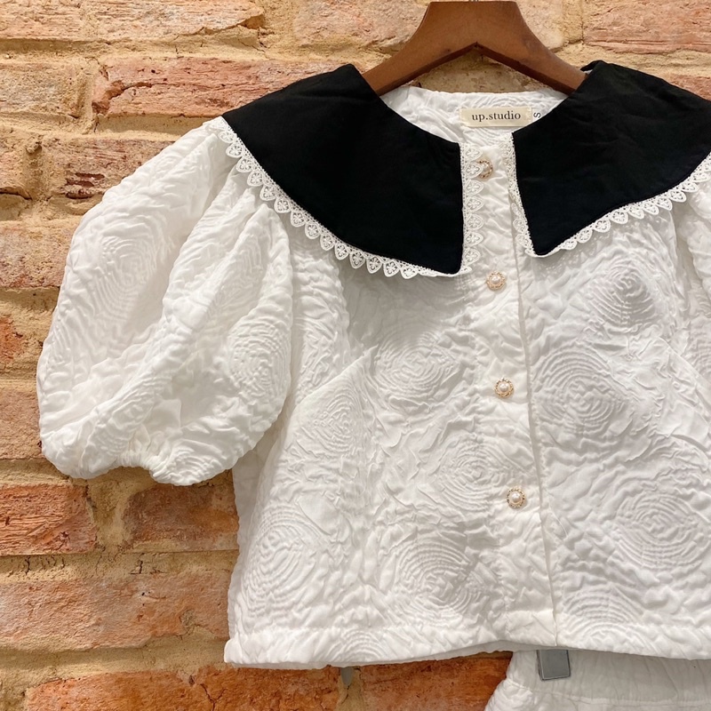 (ẢNH THẬT) SET XỐP ÁO CỔ BÈO KÈM CHÂN VÁY