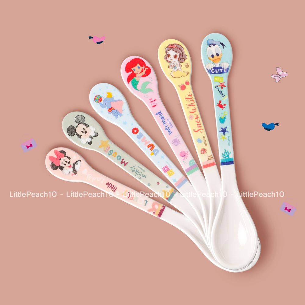 Muỗng nĩa melamine ăn dặm Disney size nhỏ Minnie Mickey Snow White Ariel Donald Dumbo cho bé
