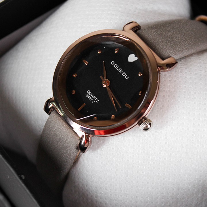Đồng hồ nữ DouKou 71139 dây da lộn cao cấp mặt tròn Bán lẻ giá sỉ