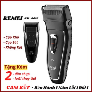 [BẢO HÀNH] Máy Cạo Râu Đa Năng, May Cao Rau Nam Khô Kemei 8013 Cạo Khô Không Rát 2 Lưỡi Pin 30 Ngày