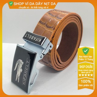 🎁FREESHIP🎁 Thắt lưng da pu vân cá sấu nam cao cấp - rộng 38mm khóa lăn, dây lưng nam