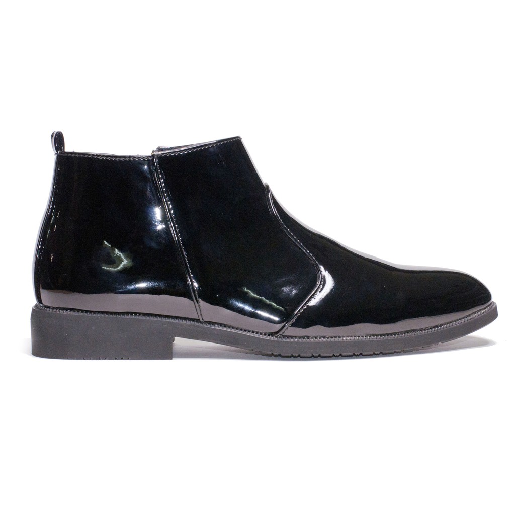 [Shop Uy Tín] Giày Chelsea Boot Nam Cổ Khóa Da Bóng Màu Đen Đế Có Khâu Chắc Chắn - CB521-bongkhoa(ĐG)- Kèm Đón Gót Sừng