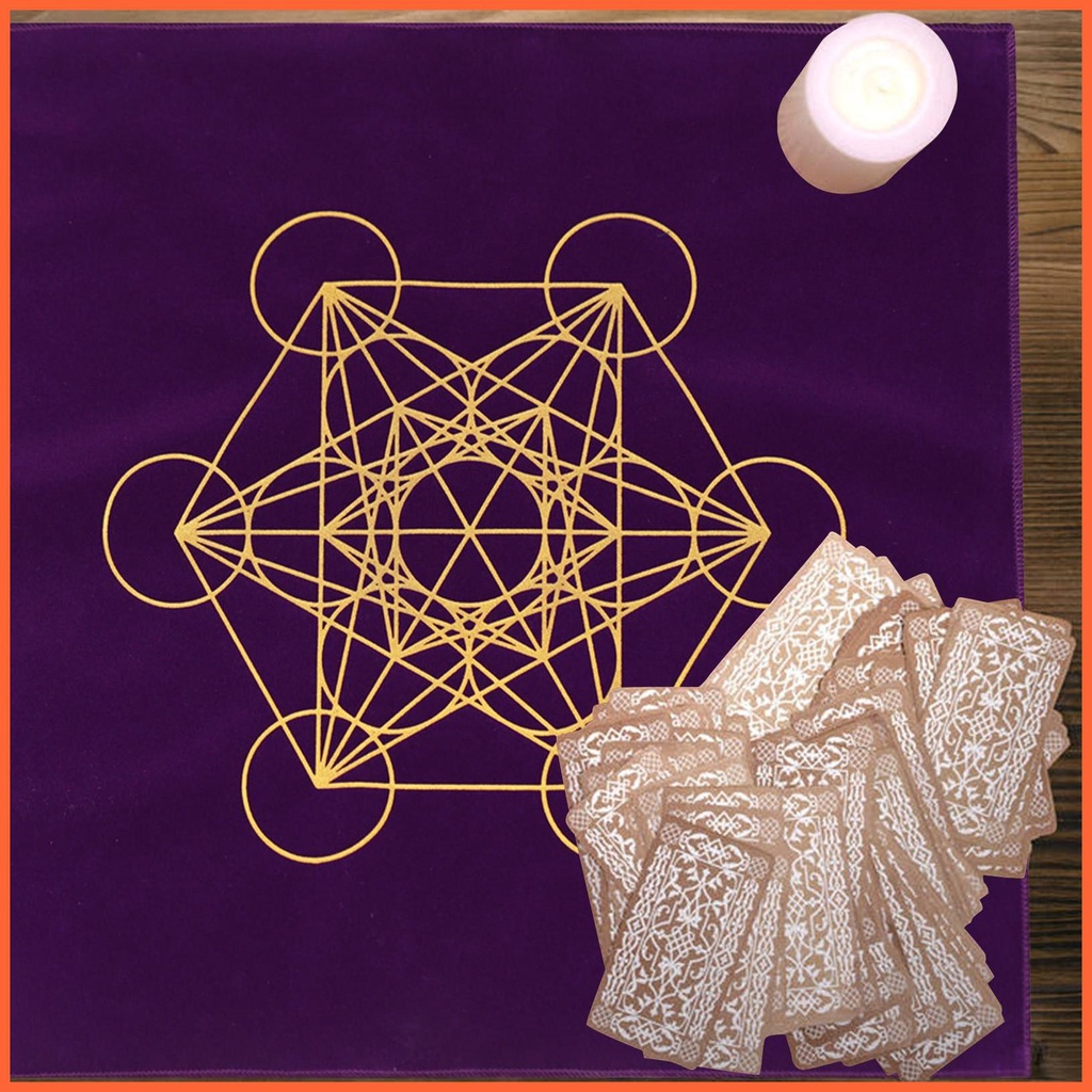 Khăn Trải Bàn Tarot Kèm Túi Đựng Thẻ Bài Tarot Altar Pentagram