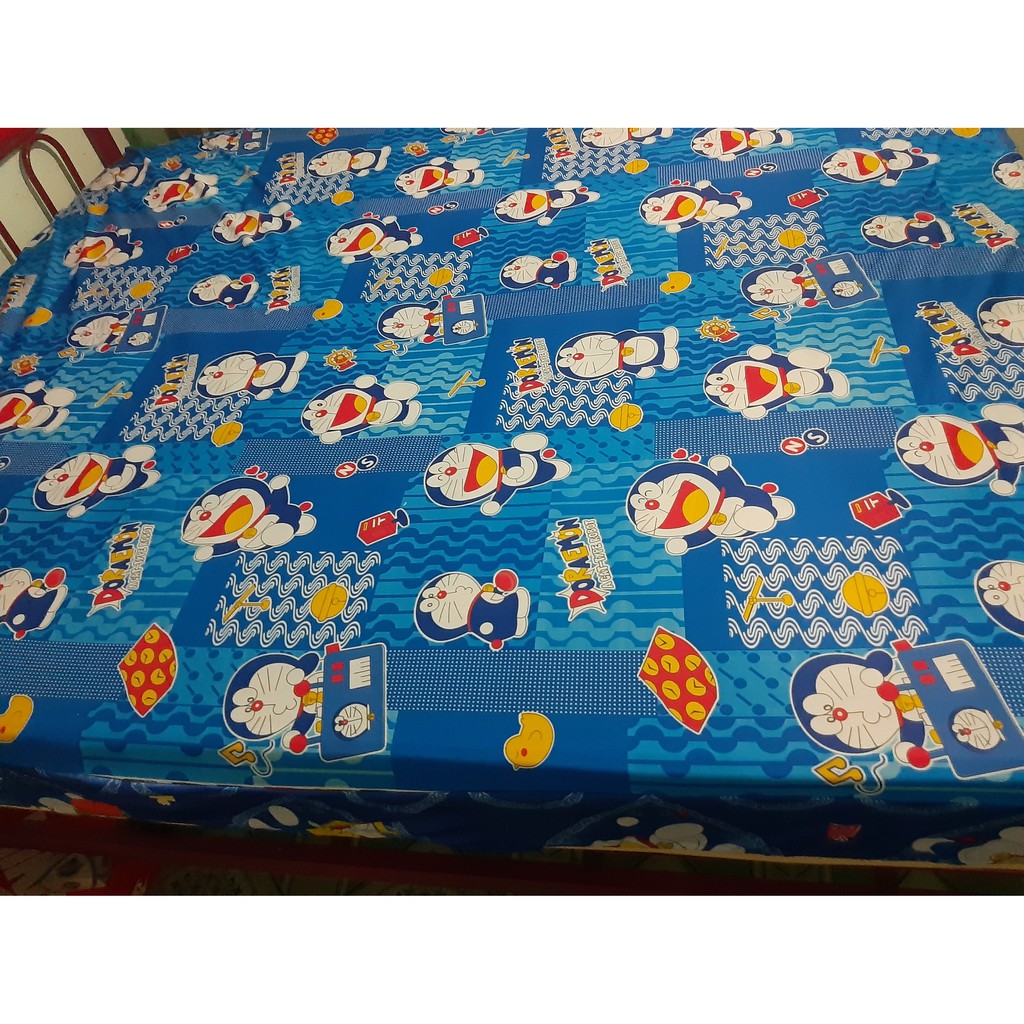 Ga trải giường nệm hình Doraemon rộng 1m6 dài 2m, rộng 1m8 dài 2m