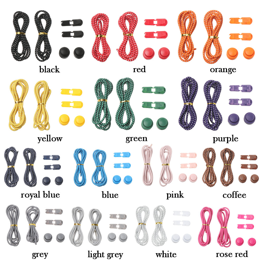 1 Cặp Dây Giày Thể Thao Đàn Hồi Nhiều Màu