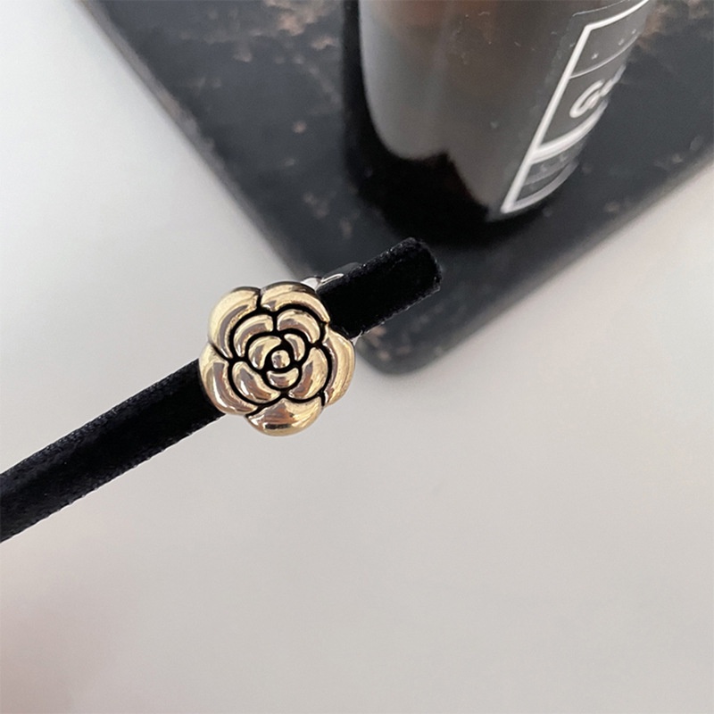 Kẹp Tóc Nhung Phẳng Đính Hoa Trà Thời Trang Cho Nữ