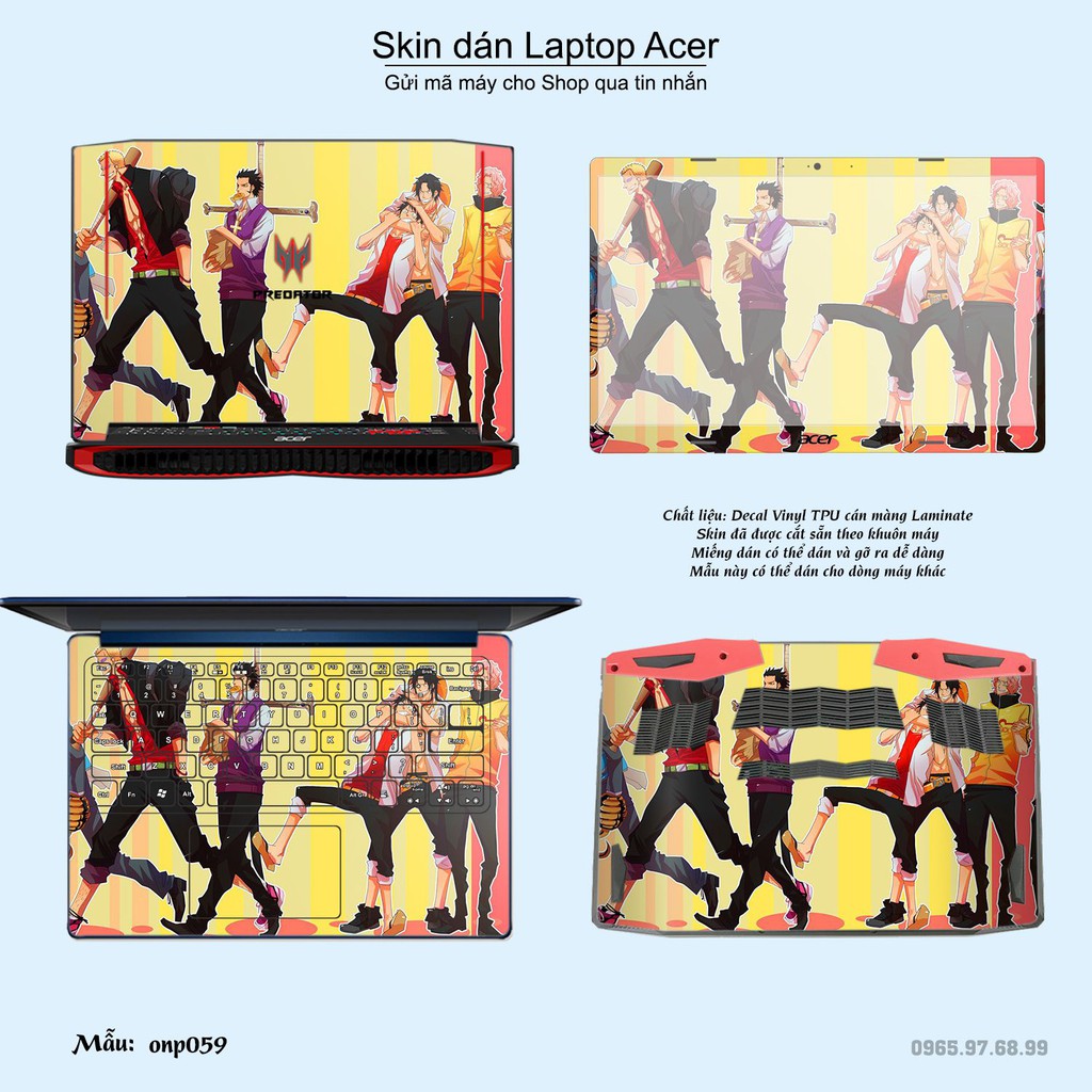 Skin dán Laptop Acer in hình One Piece _nhiều mẫu 3 (inbox mã máy cho Shop)