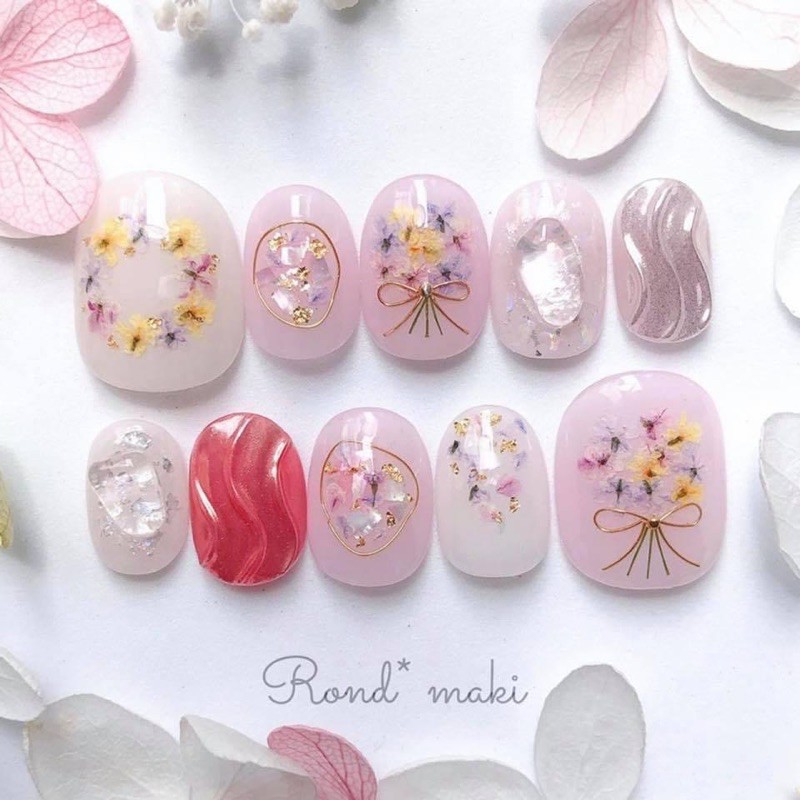 Hoa Khô Ẩn, Sét Hoa Ẩn Nail [Thanh Vy Nail]