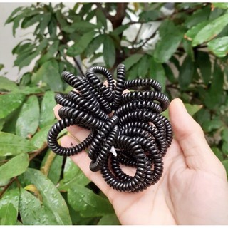 Dây cột tóc lò xo Size bé mini màu đen ( 5 sợi )