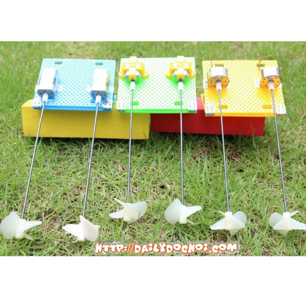 hanoitoy Cặp chân vịt có trục 2mm đường kính 2 * 42mm sử dụng trong chế tạo tàu điều khiển từ xa, hàng chất lượng cao