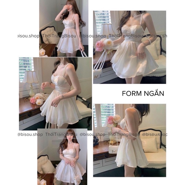 SẴN Đầm công chúa -Đầm sinh nhật, kỉ yếu, tiệc prom hở lưng mix ngọc sẵn cúp ngực xoè bồng 2 lớp chất tơ Organza cao cấp