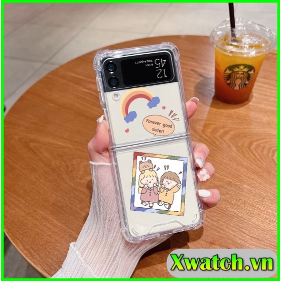 Ốp lưng dẻo in họa tiết Q cho Samsung Galaxy Z Flip4 5G / Z Flip 4 / Z Flip3 5G / Z Flip 3 bảo vệ 4 góc