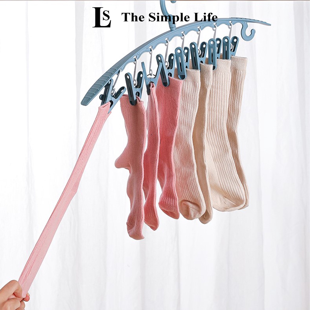 Móc treo quần áo nhiều kẹp, kẹp phơi, treo quần áo bằng nhựa, chống trượt, chắc chắn đa năng, tiện dụng [CHÍNH HÃNG]