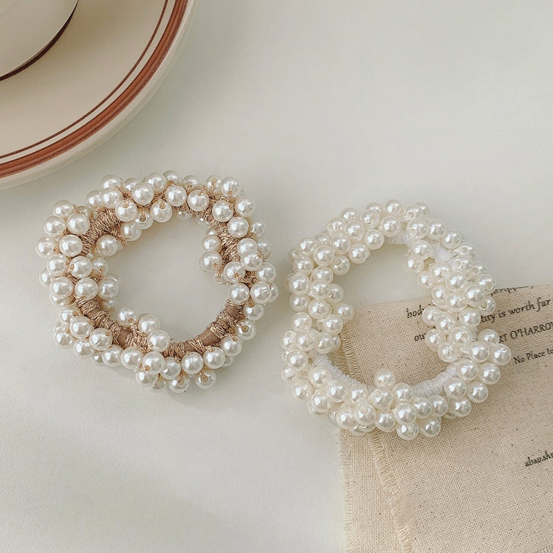 Mới Dây Cột Tóc Đính Ngọc Trai Đơn Giản Phong Cách Hàn Quốc