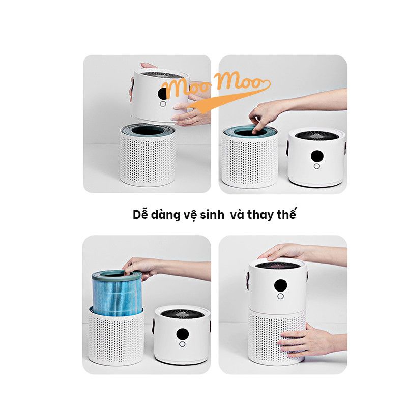 Máy lọc không khí di động, lọc bụi mịn PM2.5, khử mùi bằng công nghệ HEPA