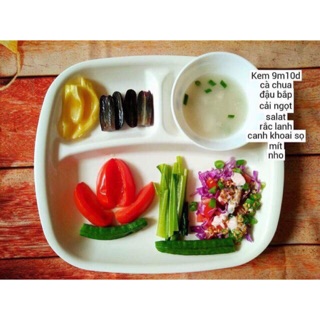  Khay ăn dặm chữ nhật Nakaya 3 ngăn Nhật Bản cho bé ăn dặm blw