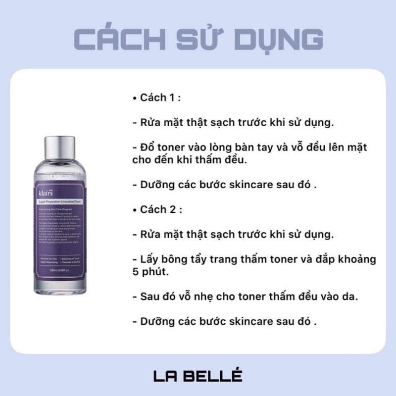 [Chính hãng] Toner nước hoa hồng Dear Klairs Supple Preparation Unscented Toner 180ml