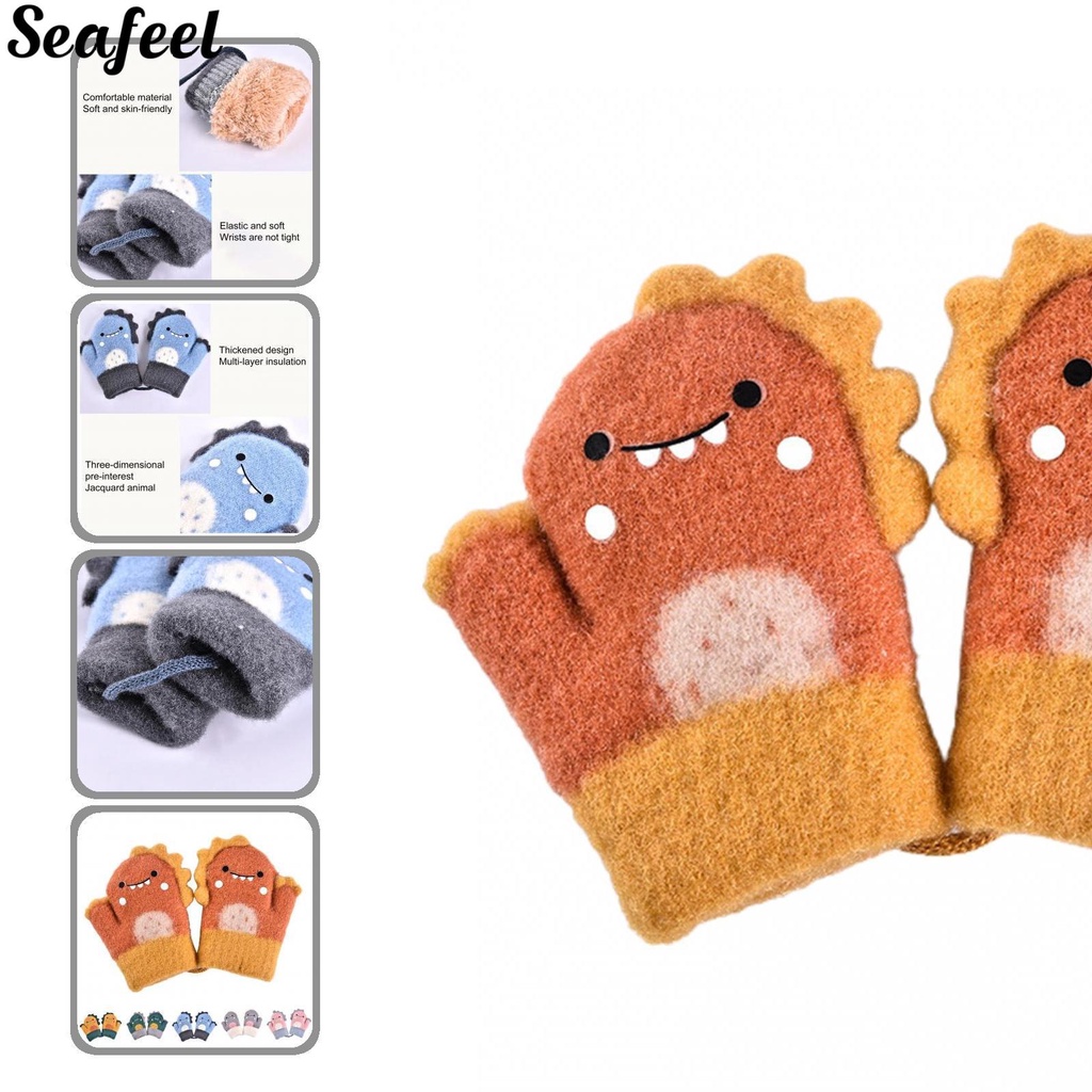 Găng Tay Dệt Kim Hình Thú Hoạt Hình Dễ Thương Cho Bé