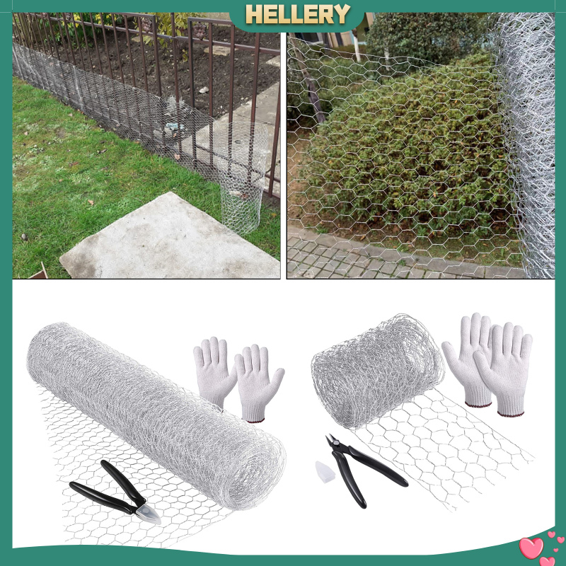 [HELLERY]Galvanized Poultry Mesh Fencing Chicken Wire Net Rabbit Netting