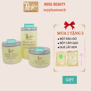 Kem body dưỡng trắng da Milky cao cấp cung cấp độ ẩm, trắng da toàn thân handmade ROSE BEAUTY