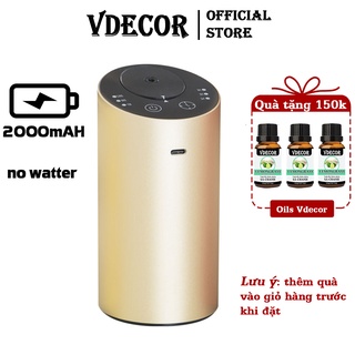 [Hàng cao cấp] Máy xông tinh dầu trực tiếp Vdecor Vát không dùng nước Pin 2000mAH