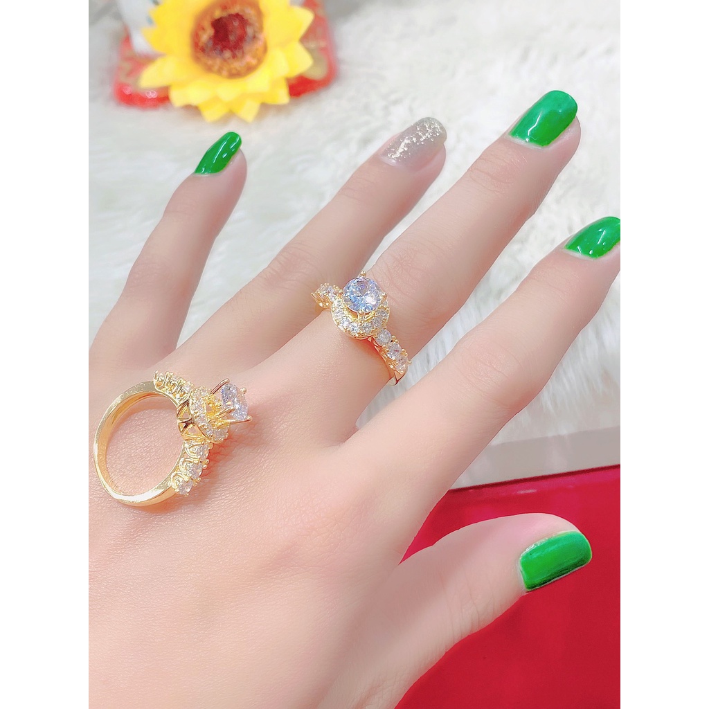 UHA - Nhẫn nữ mạ vàng 18k đính đá CZ N684 ( giá tốt nhất )