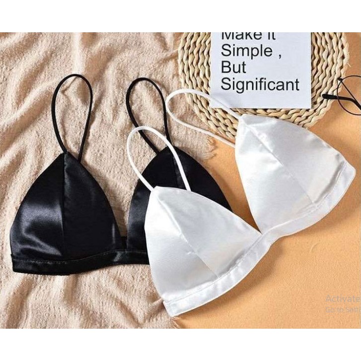 Áo Bra Nữ, Áo Ngực Không Gọng Satin Phi lụa bóng Cao Cấp Siêu đẹp Bra9606