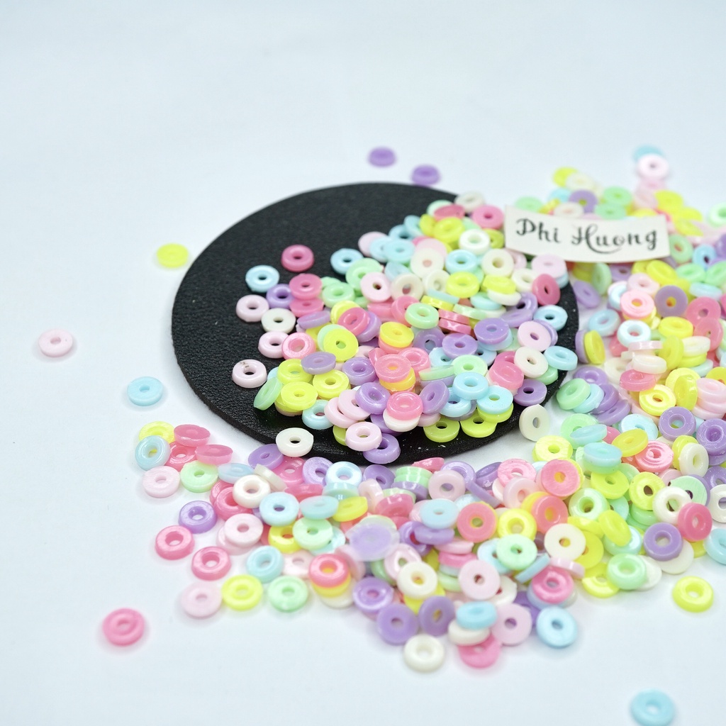 Gói 10g - 25g hạt cườm nhựa xỏ vòng đeo tay