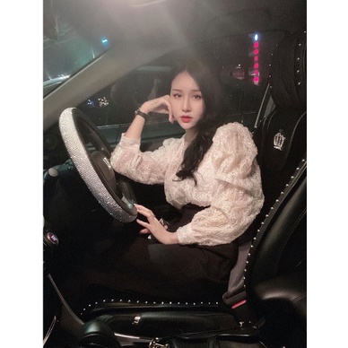 Bọc vô lăng đính đá- full đá viền vô lăng size 38cm