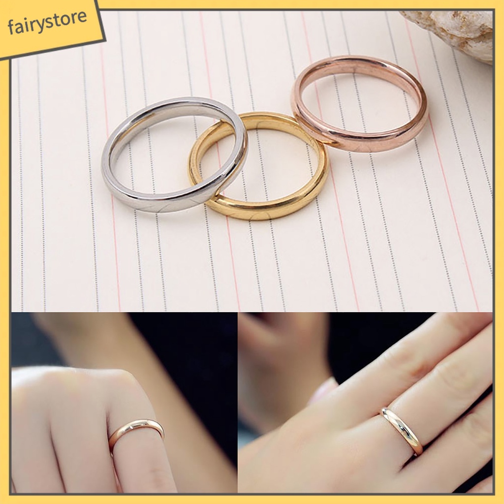 Nhẫn Đeo Tay Kim Loại Đơn Giản Thời Trang Unisex